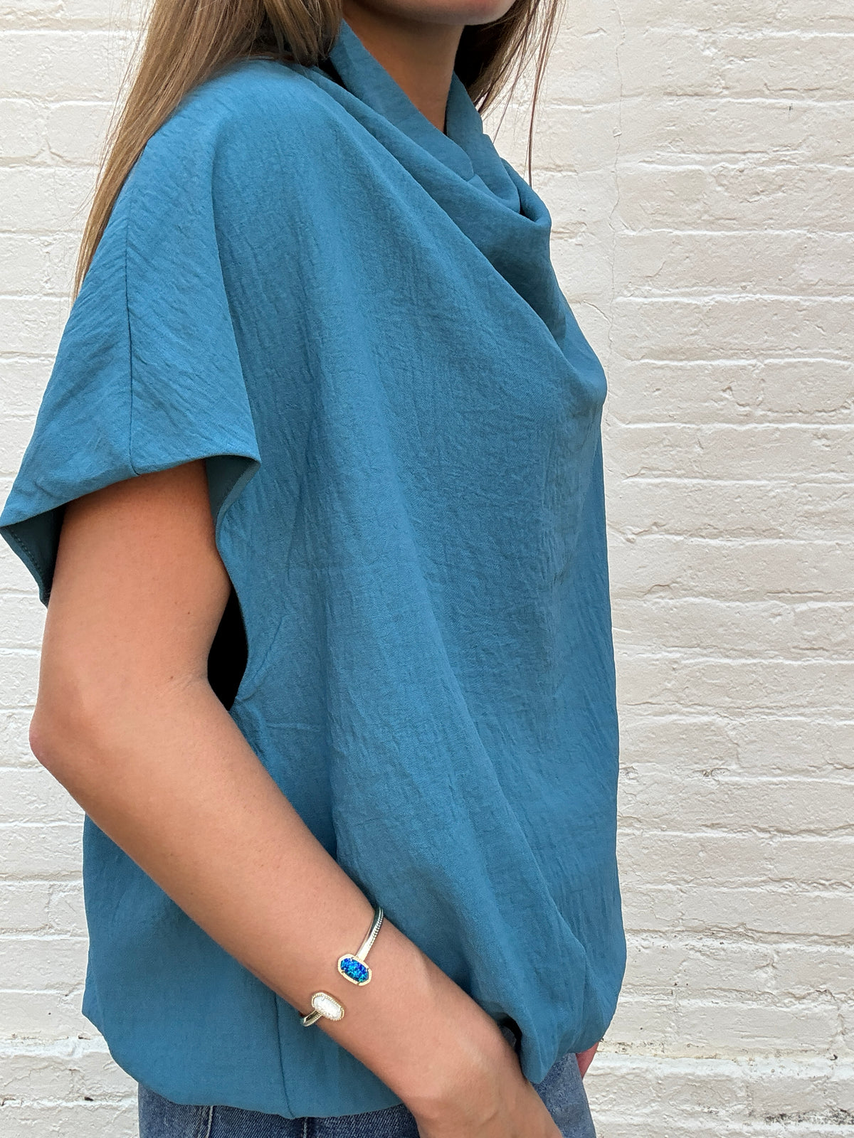 Perfect Cowl Neck in Teal