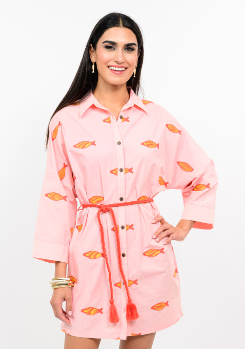 Embroidered Fish Dress