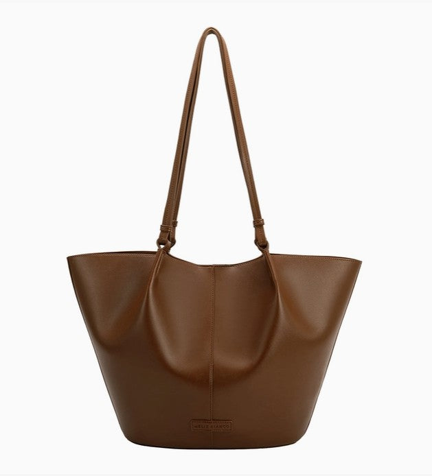 Melie Bianco Lydia Saddle Shoulder Bag in Brown