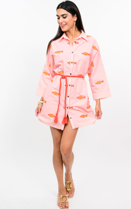 Embroidered Fish Dress