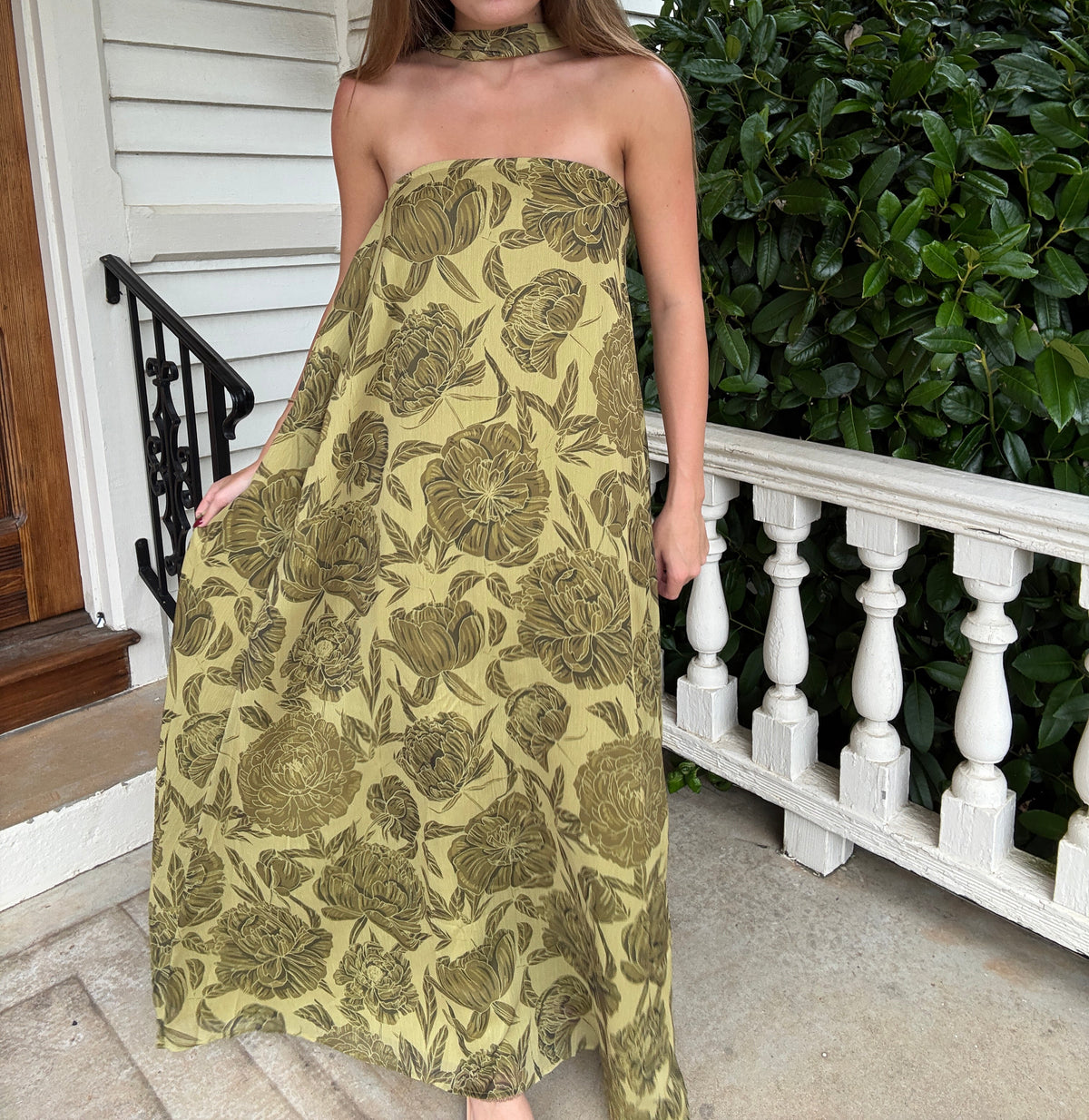 Olive Radiant Strapless Dress