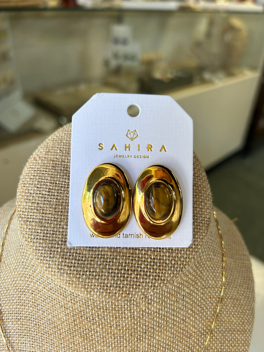 Sedona Tiger Eye Oval Studs