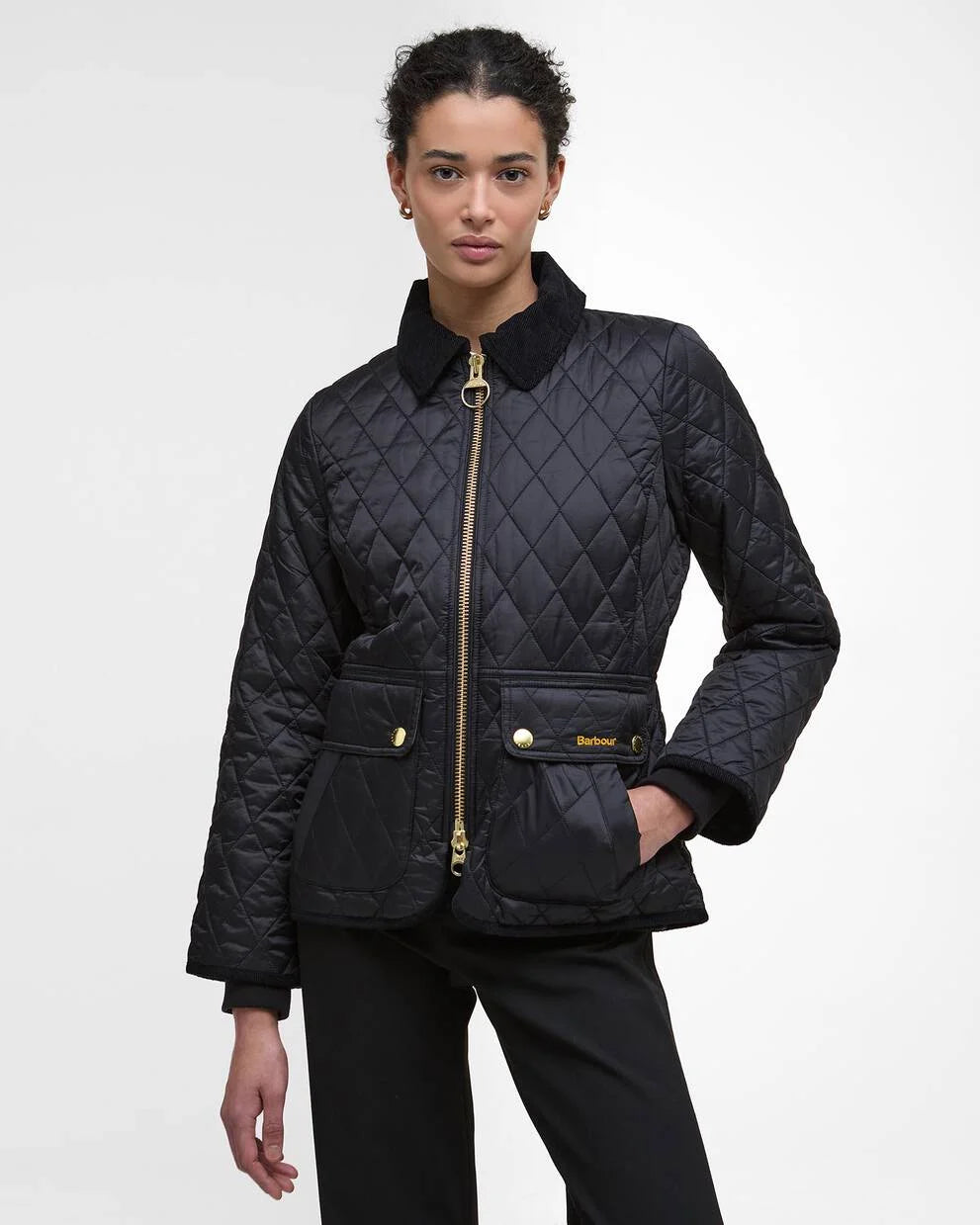 Barbour Fitted Beadnell Quilted Jacket in Black