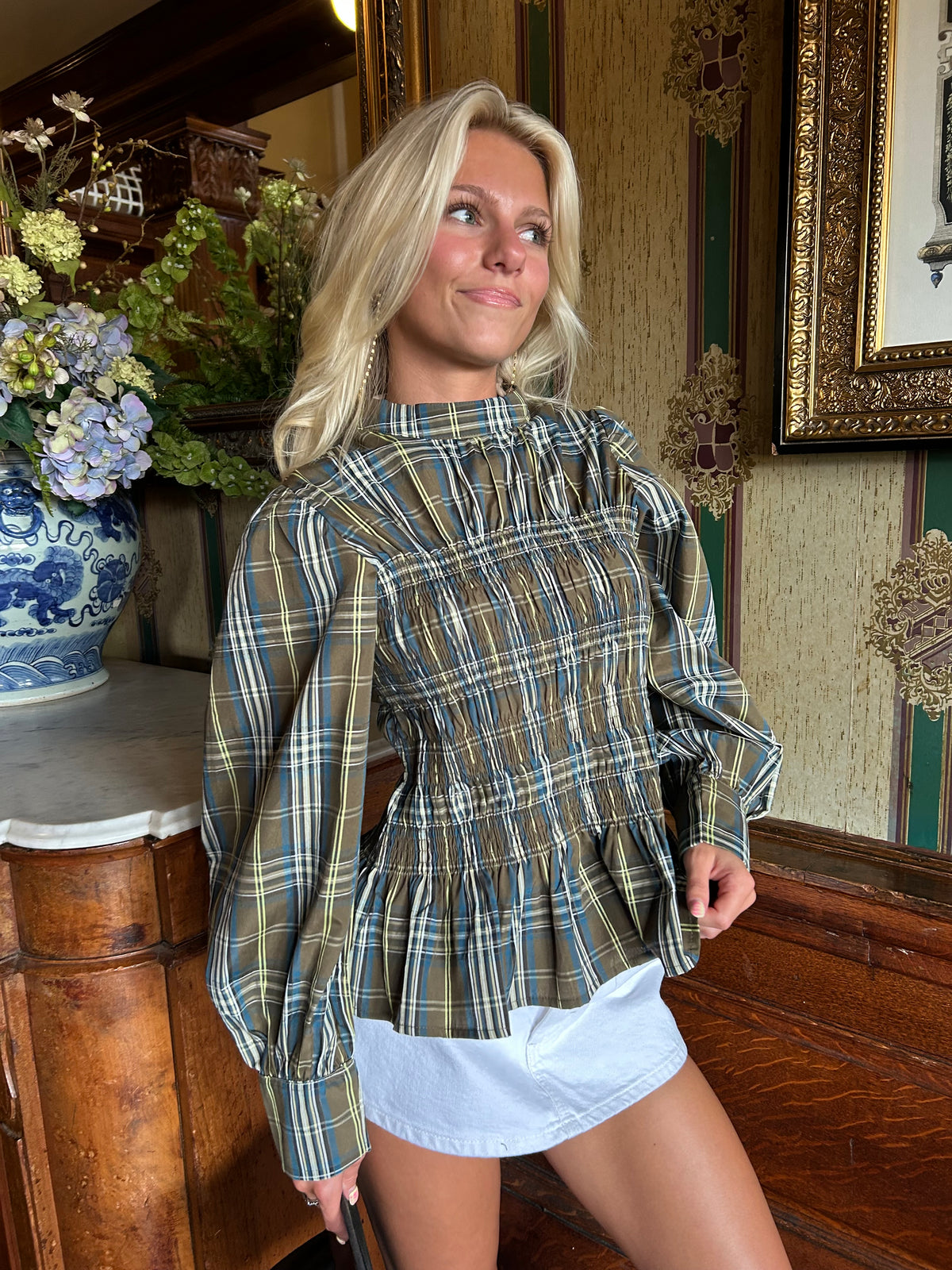 Betsy Plaid Top