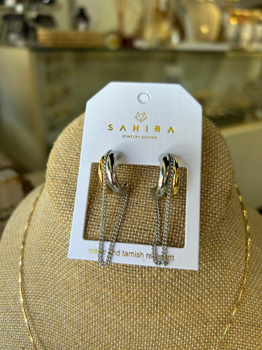 Blaine Two Tone Chain Hoop