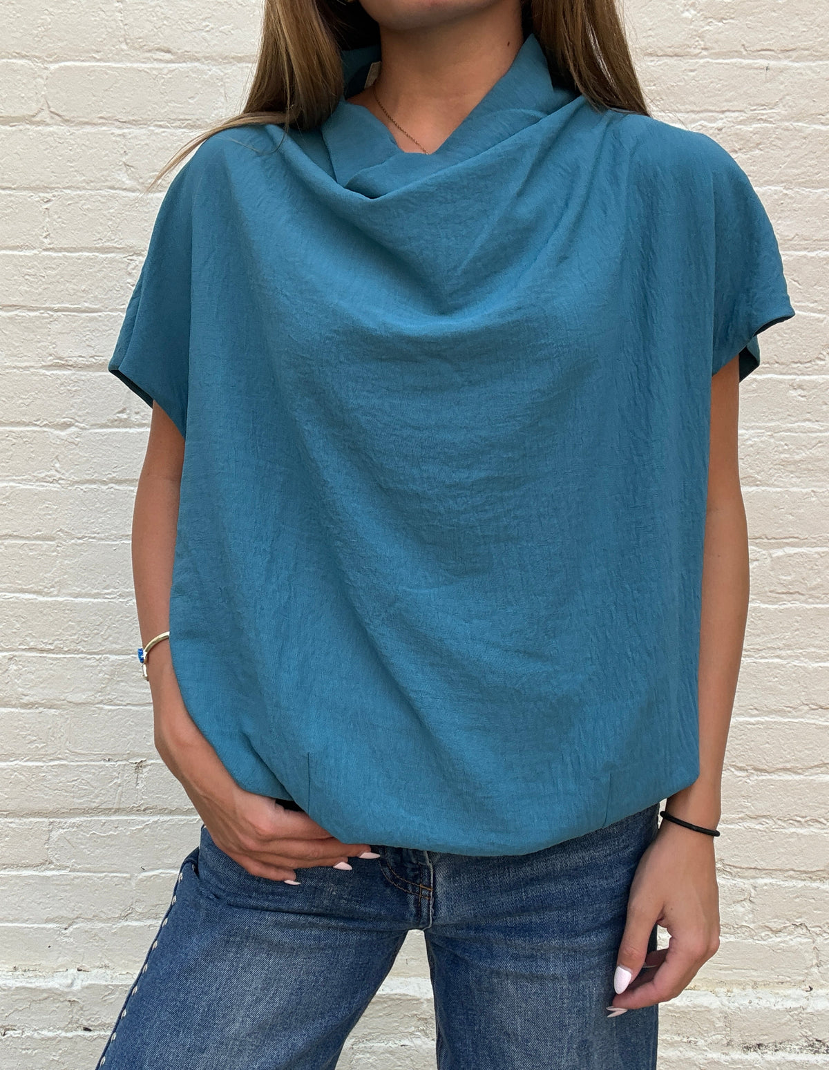 Perfect Cowl Neck in Teal